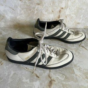 Adidas Samba 80 White Collegiate Blue Stripe & Sole Sz 7.5 Retro Casual Sneakers
